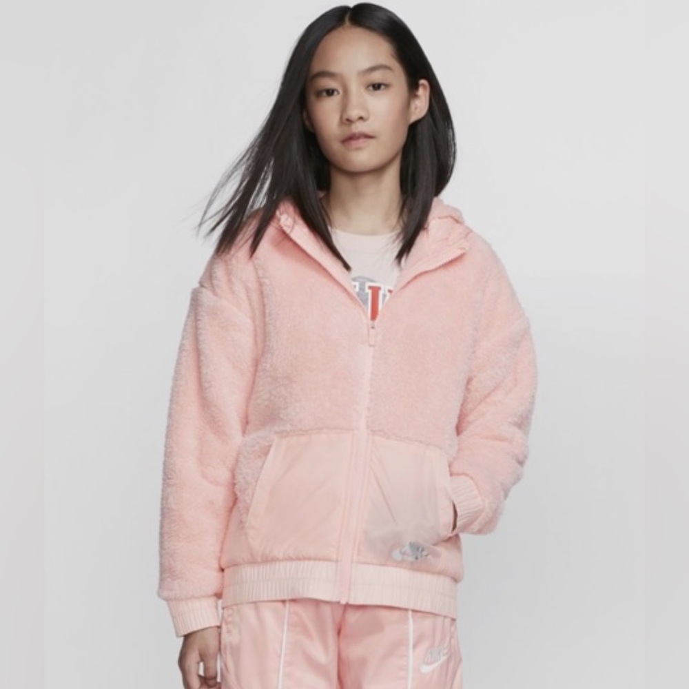 Nike Girls' Sportswear Sherpa Full-Zip Jacket